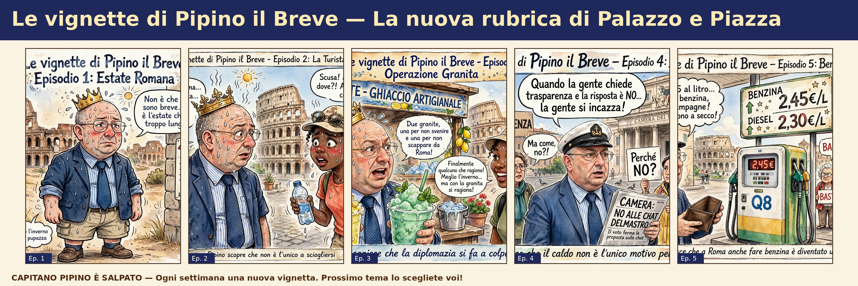 NASCE UNA NUOVA RUBRICA SU PALAZZO E PIAZZA LE VIGNETTE DI PIPINO IL BREVE